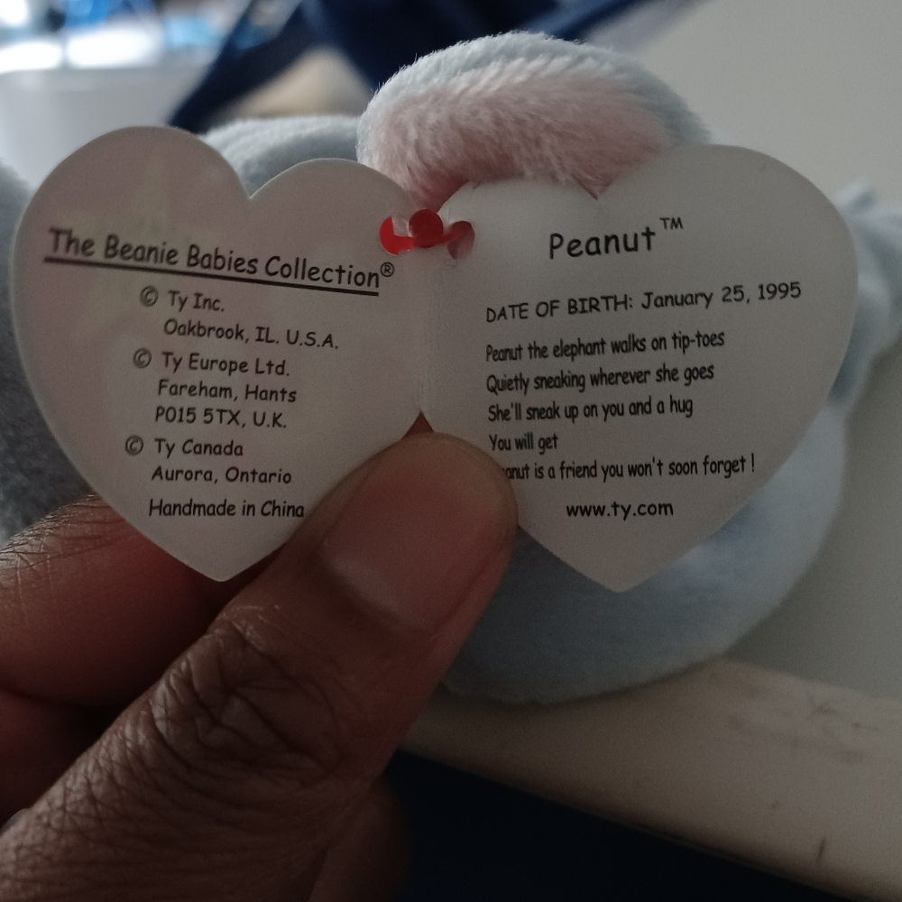 ✓Ty beanie baby elephant peanut 10in - Picture 12 of 13